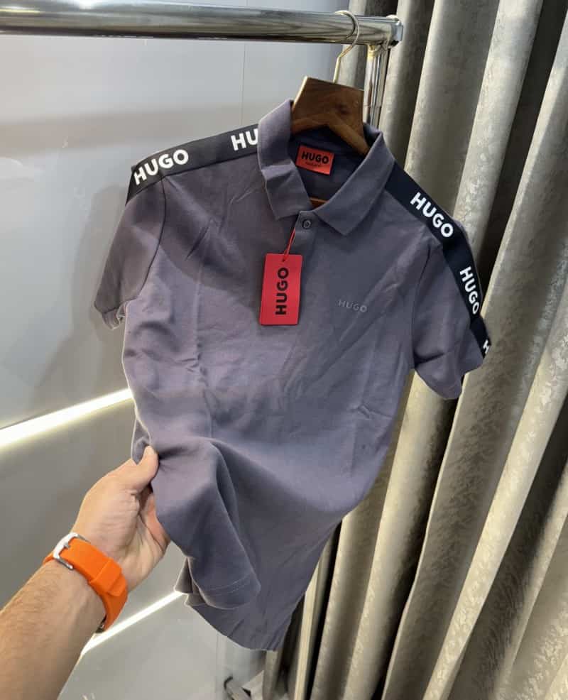 Hugo bos s Dark Grey Shoulder Look Classic Polo T-Shirt