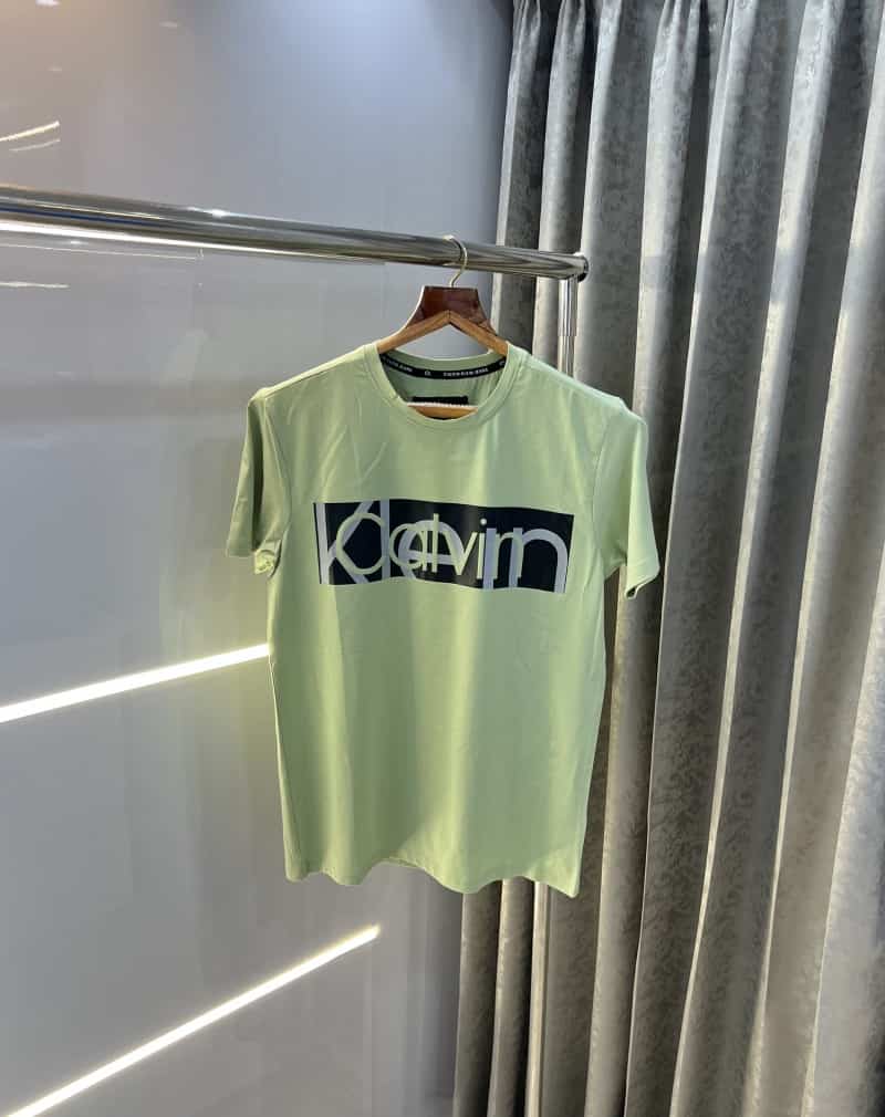 Calvin Klei n Pista Green Printed Premium T-Shirt
