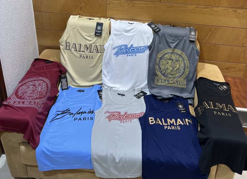 Balmain Paris Grey Tiger Print Premium Sando