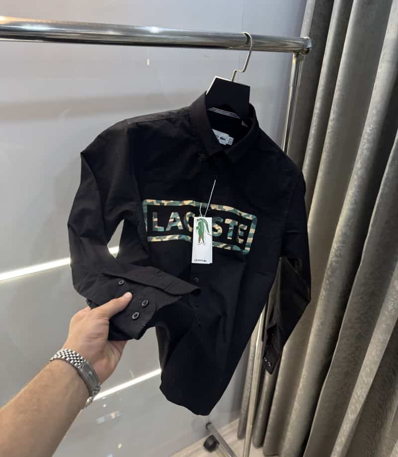 Lacost e Black Logo Print Premium Shirt