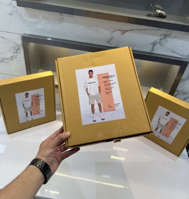 Essential Beige Logo Print Imported Cord Set With Premium Box Packing