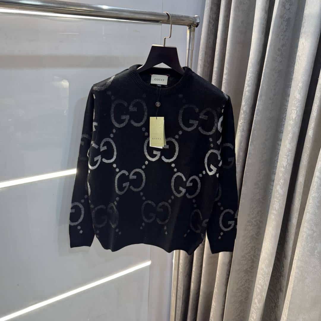 Gucc i Black Monogram Knitted Imported Pull Over