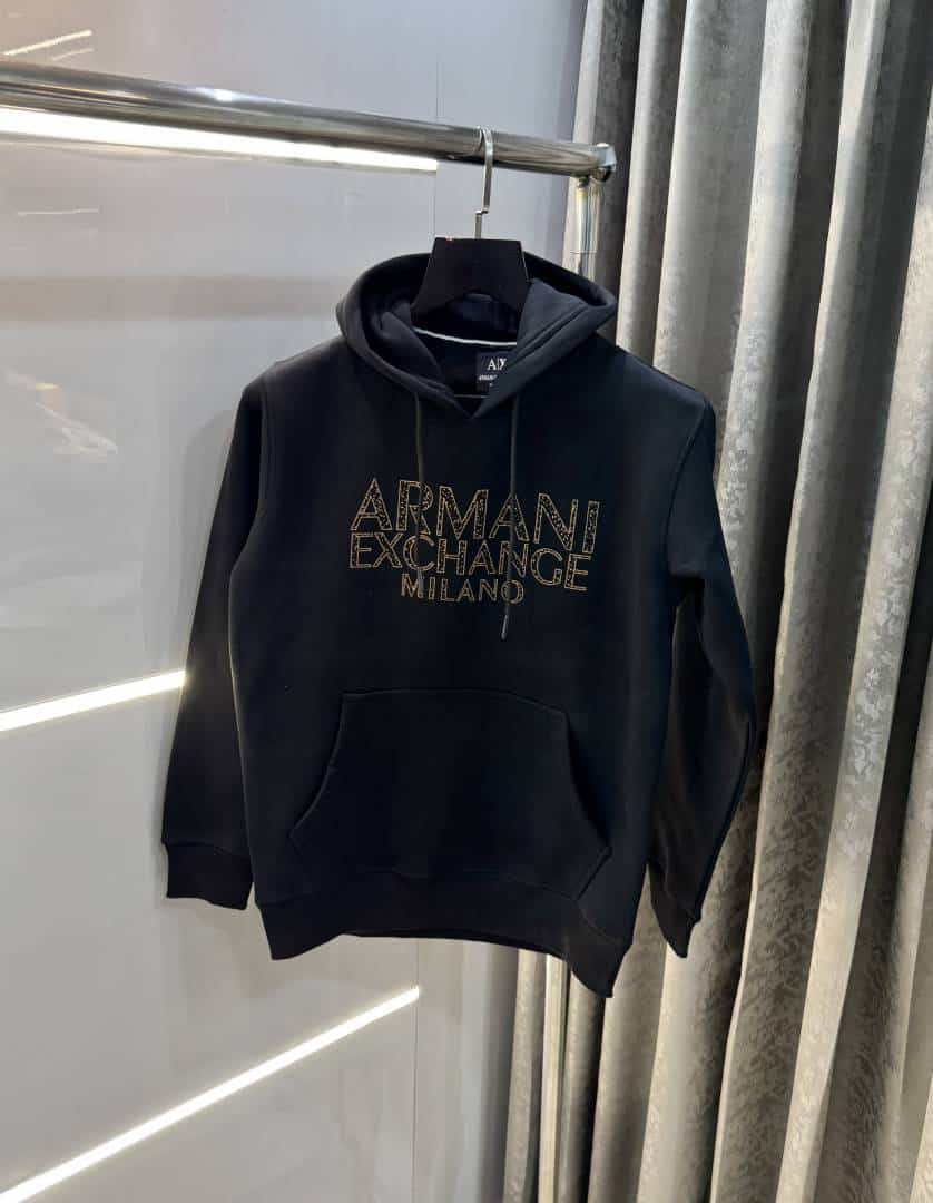 Arman i Exchange Black Logo Print Premium Hoodie