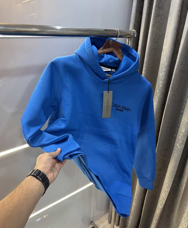 Calv in Klein Blue Back Print Imported Premium Hoodie