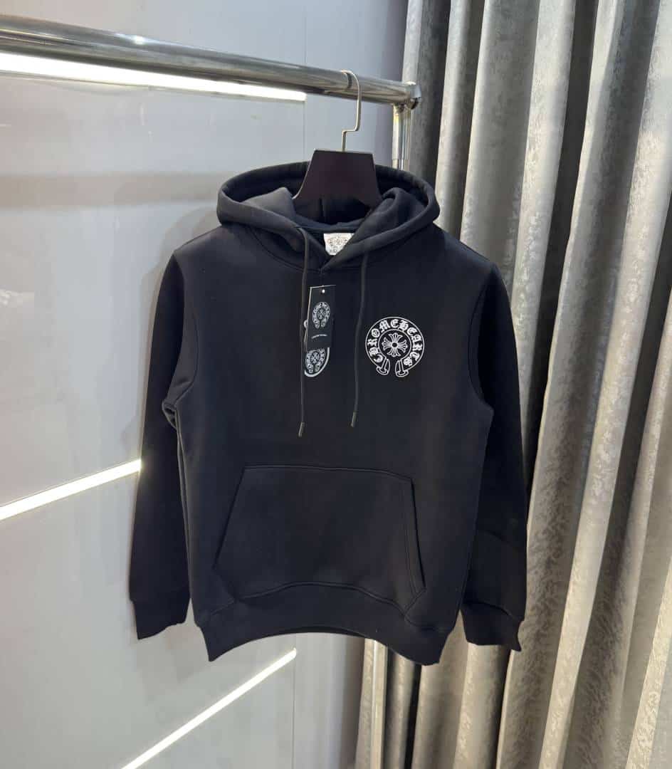 Chrome Heart s Black Logo Work Imported Hoodie