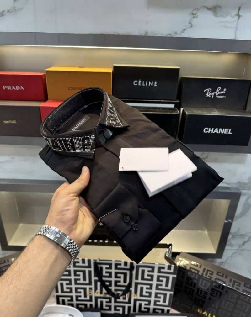 Balmai n Paris Black Collar Logo With Premium Box.  Packing And Carry Bag