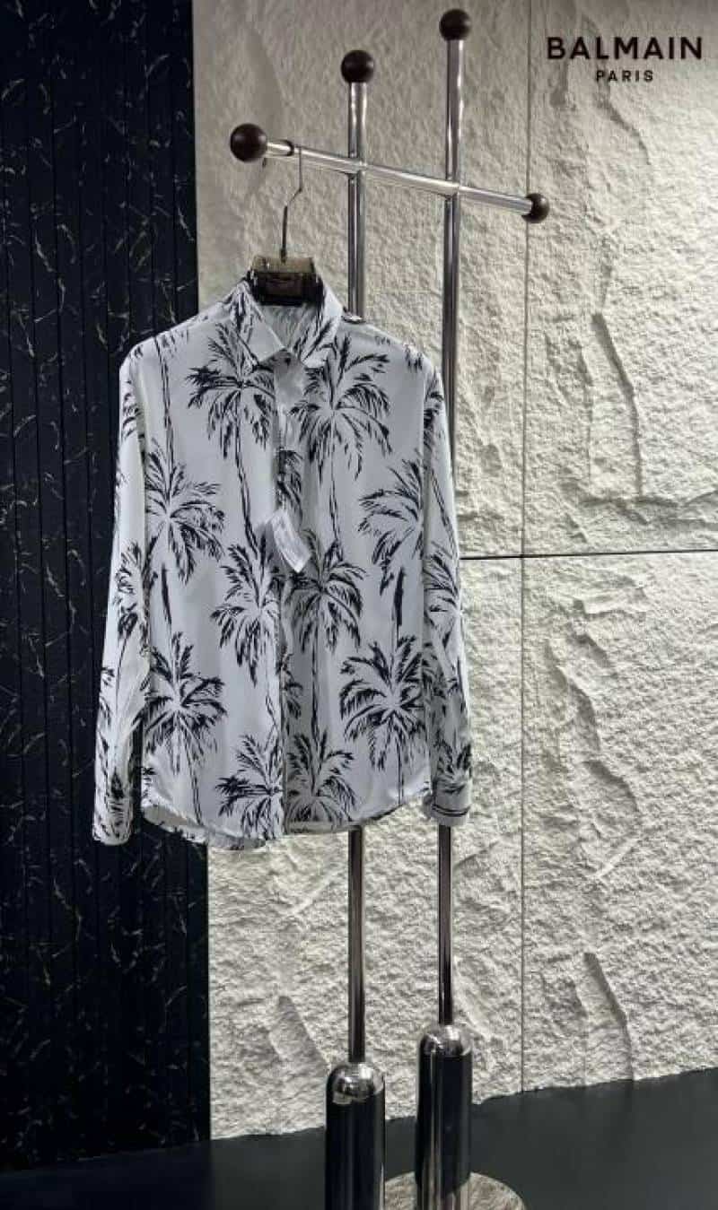 Balmai n Paris White Floral Print Shirt With Premium BoX Packing And Carry Bag