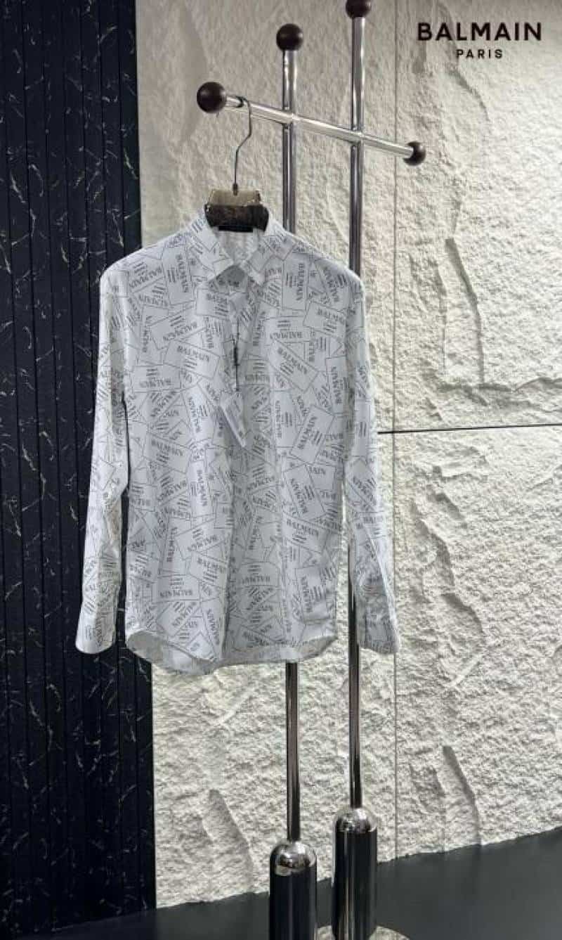 Balmai n Paris White Printed Shirt With Premium Box  Packing And Carry Bag