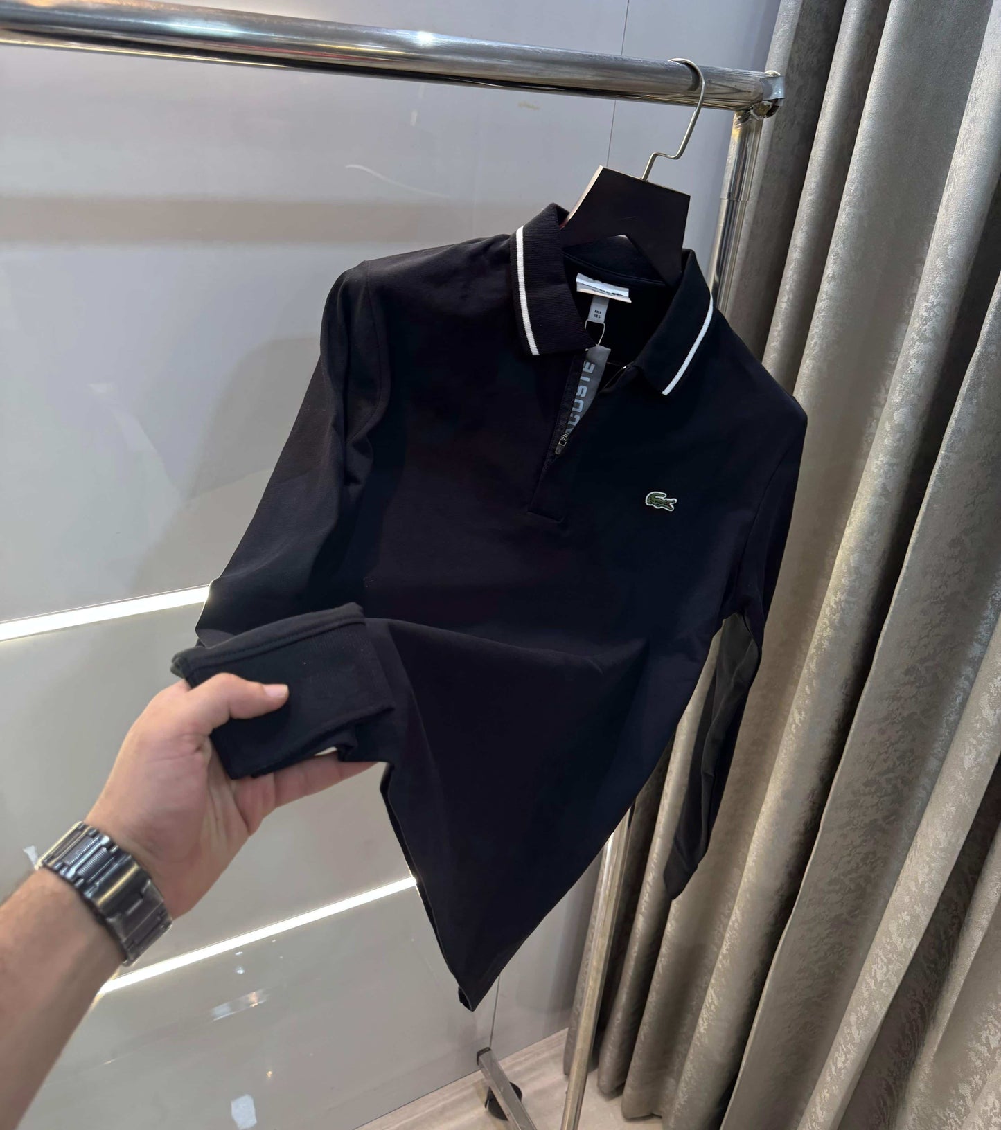 Lacost e Black Premium Classic Full Sleeves Polo T-Shirt