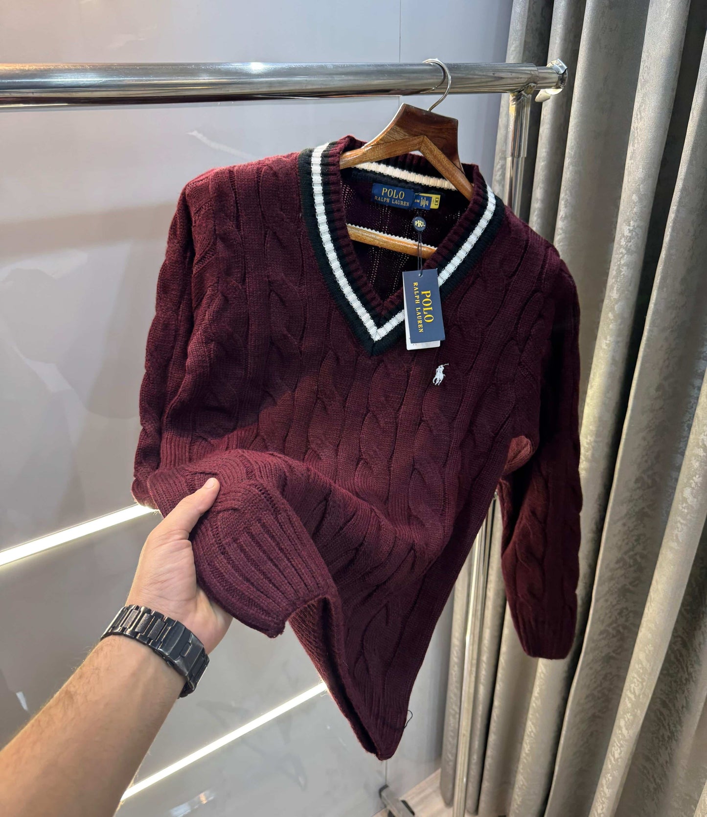 Ralph Laure n Wine Imported Knitted Pull Over