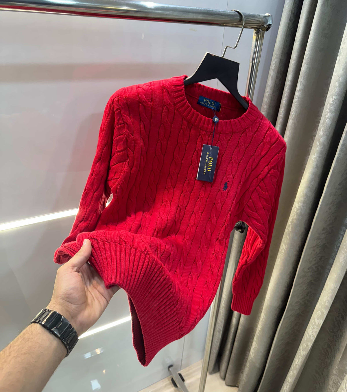 Ralp h Laure n red  Imported Knitted Pull Over