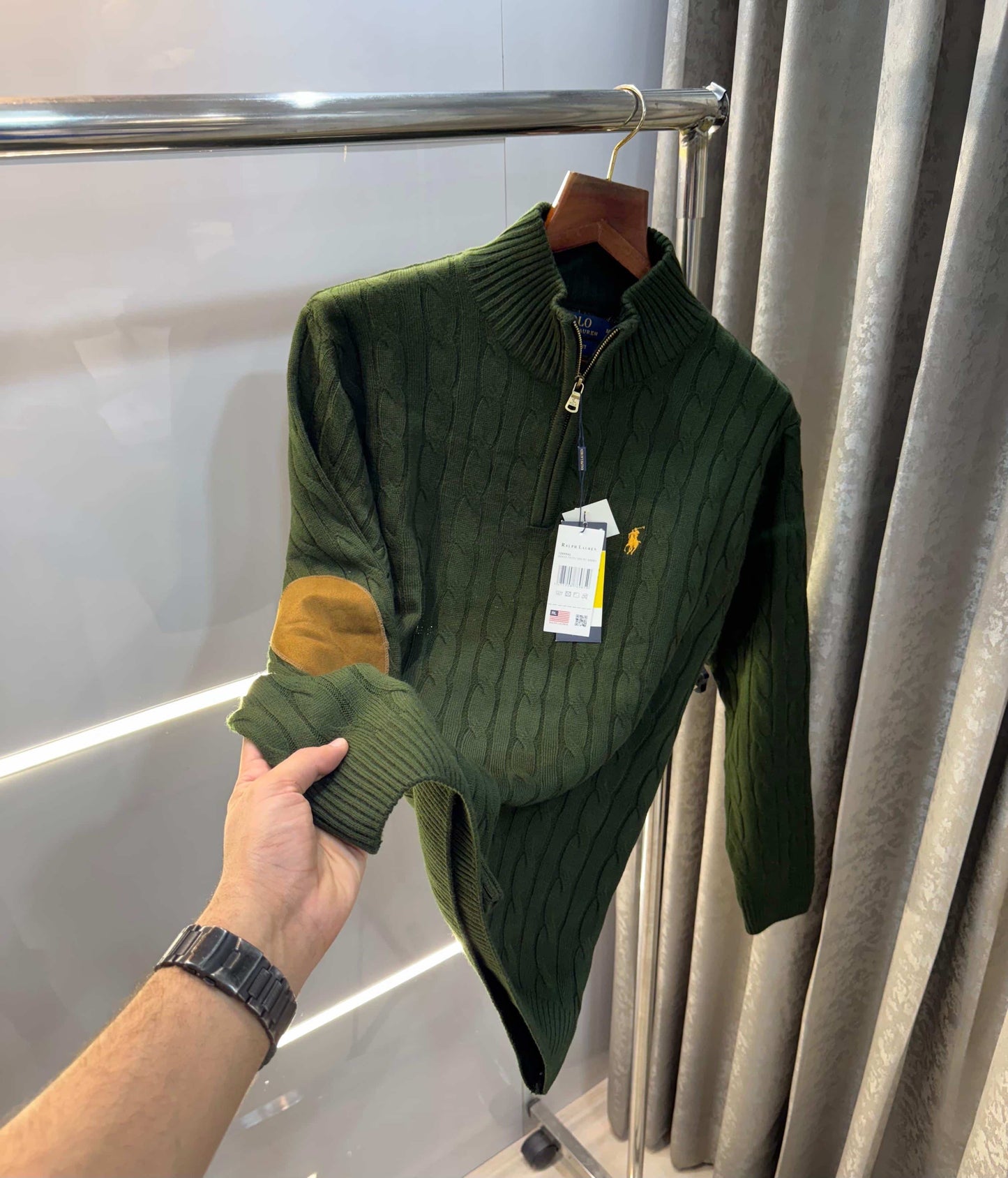 Ralph Laure n bottle green  elbow  Print Premium Sweatshirt