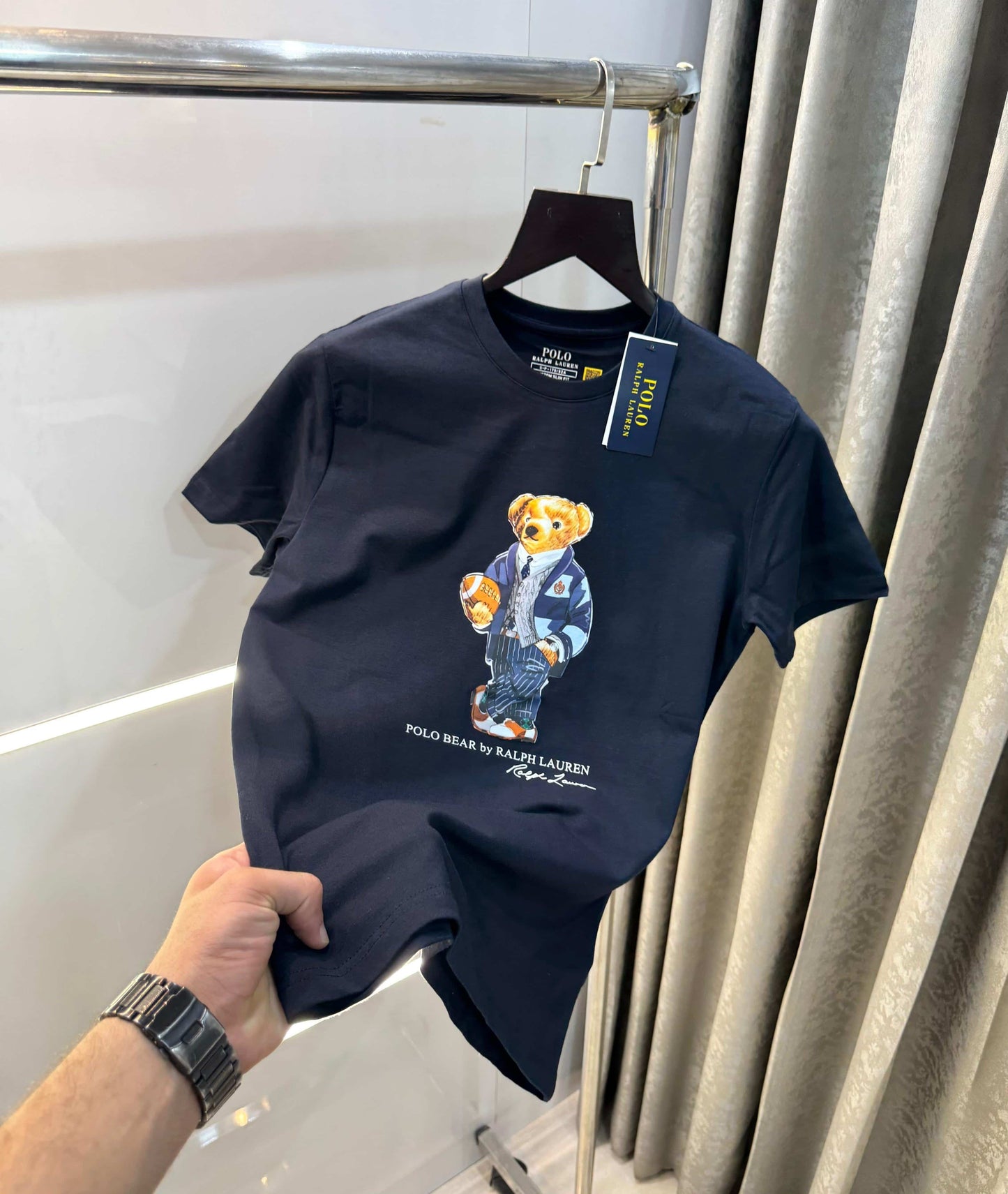 Ralph Laure n Navy Blue New Teddy Logo Premium T-Shirt