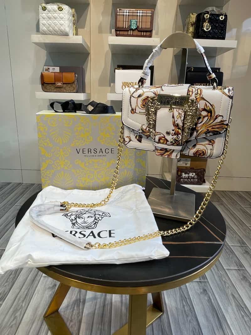 VERSACE JEANS COUTURE stylish Saddle Bag with Brand Magnet Box 853