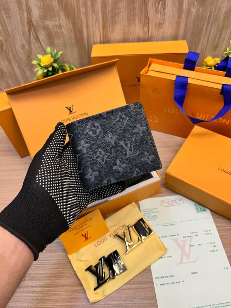 LOUIS_VUITTON_2 Buckle Belt & wallet Combo C393