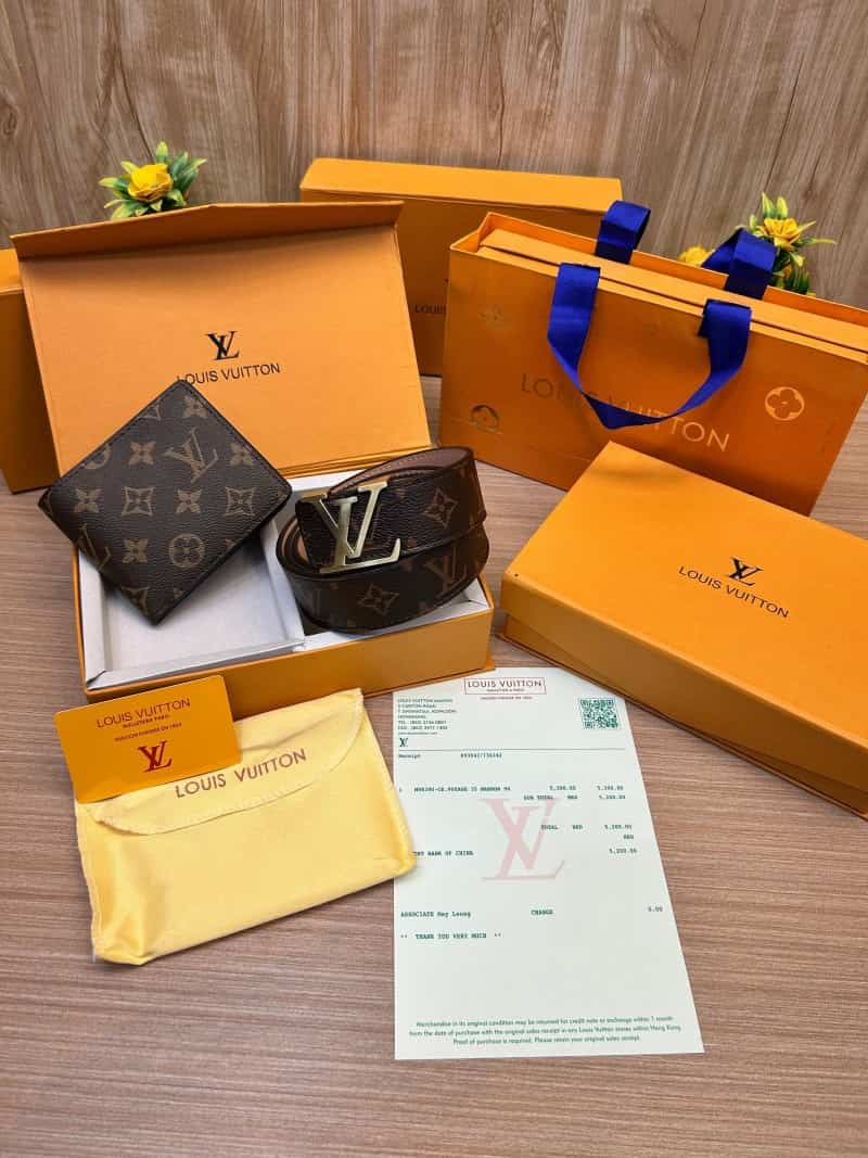 LOUIS_VUITTON Premium_Belt_&_wallet_Combo_C391