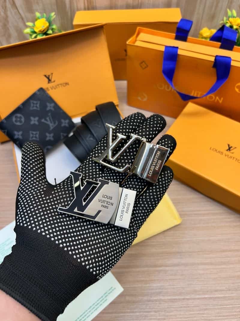 LOUIS_VUITTON_2 Buckle Belt & wallet Combo C392