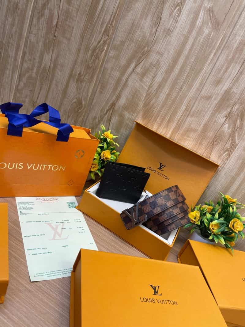 LOUIS_VUITTON Premium_Belt_&_wallet_Combo_C388