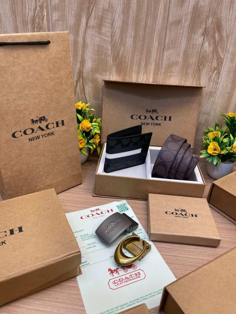COACH_2_Buckle_Belt_&_wallet_Combo_C384
