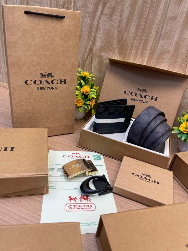 COACH_2_Buckle_Belt_&_wallet_Combo_C383