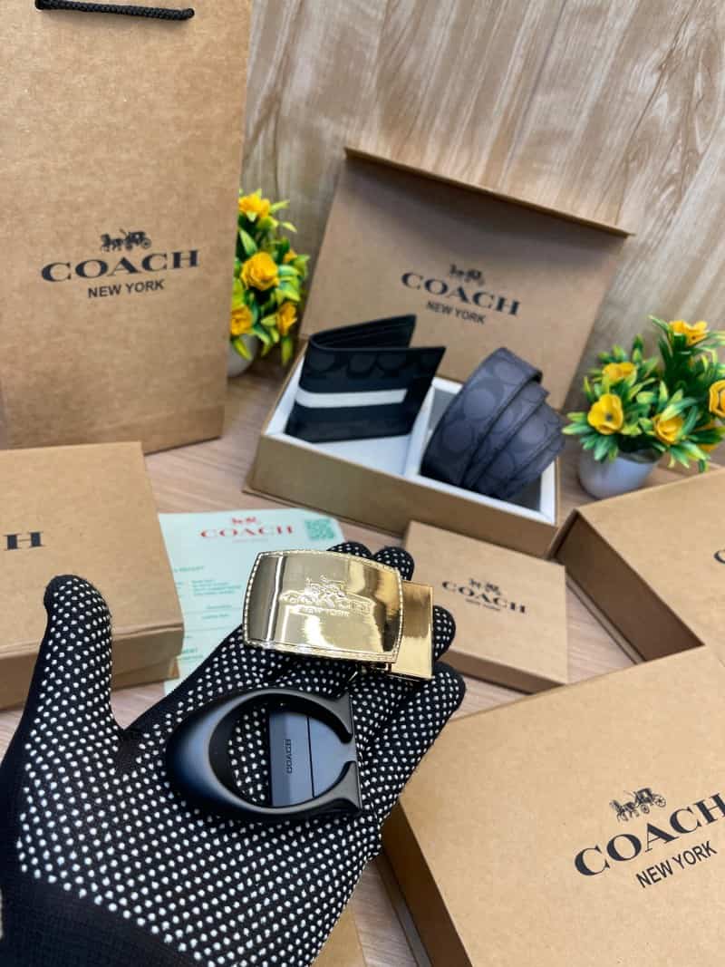COACH_2_Buckle_Belt_&_wallet_Combo_C383