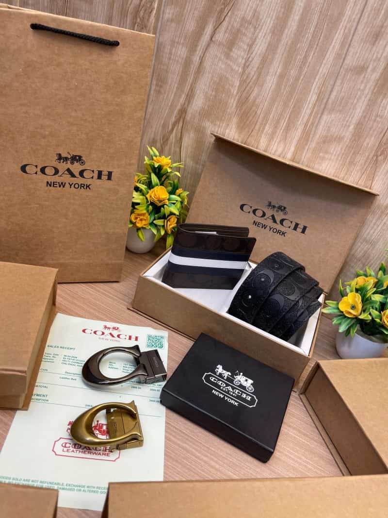 COACH_2_Buckle_Belt_&_wallet_Combo_C382