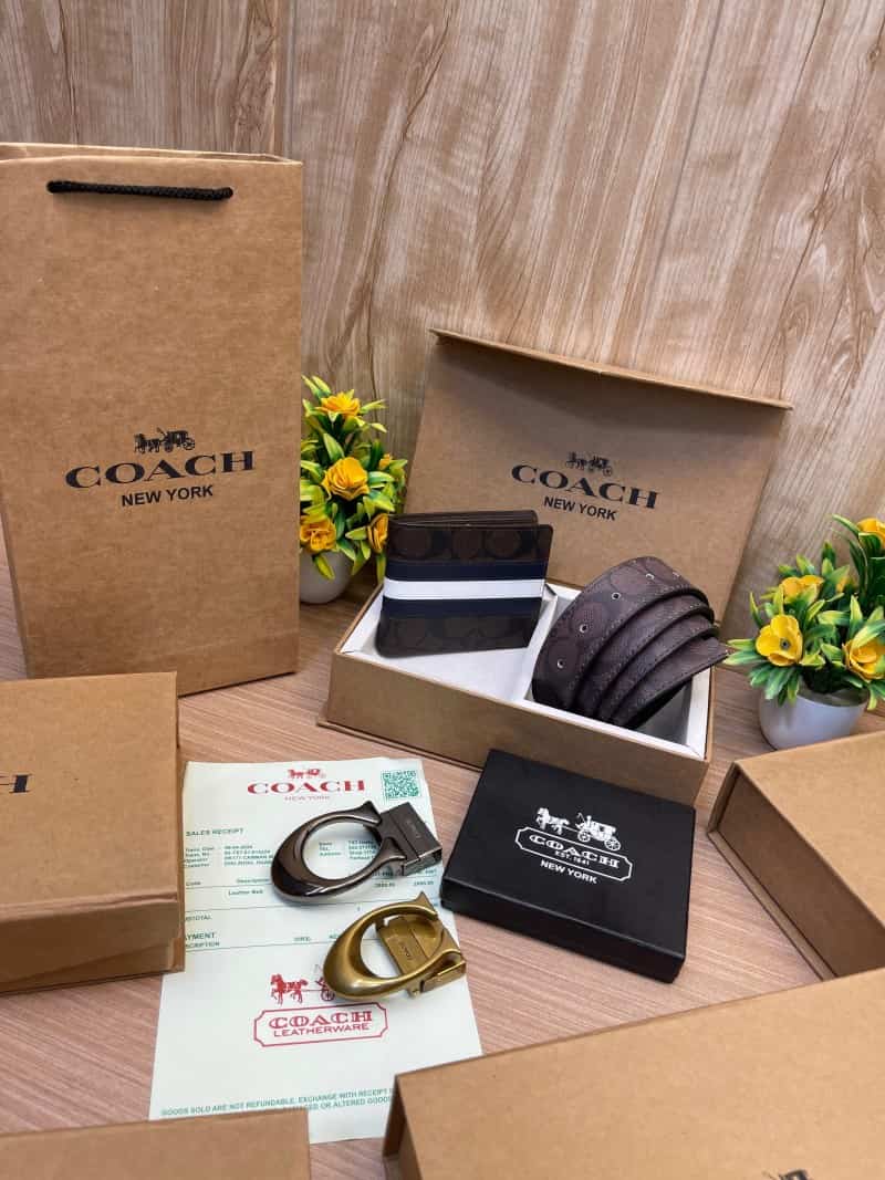 COACH_2_Buckle_Belt_&_wallet_Combo_C382