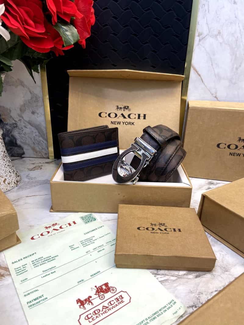 COACH_Premium_Belt_&_Wallet_Combo_C359