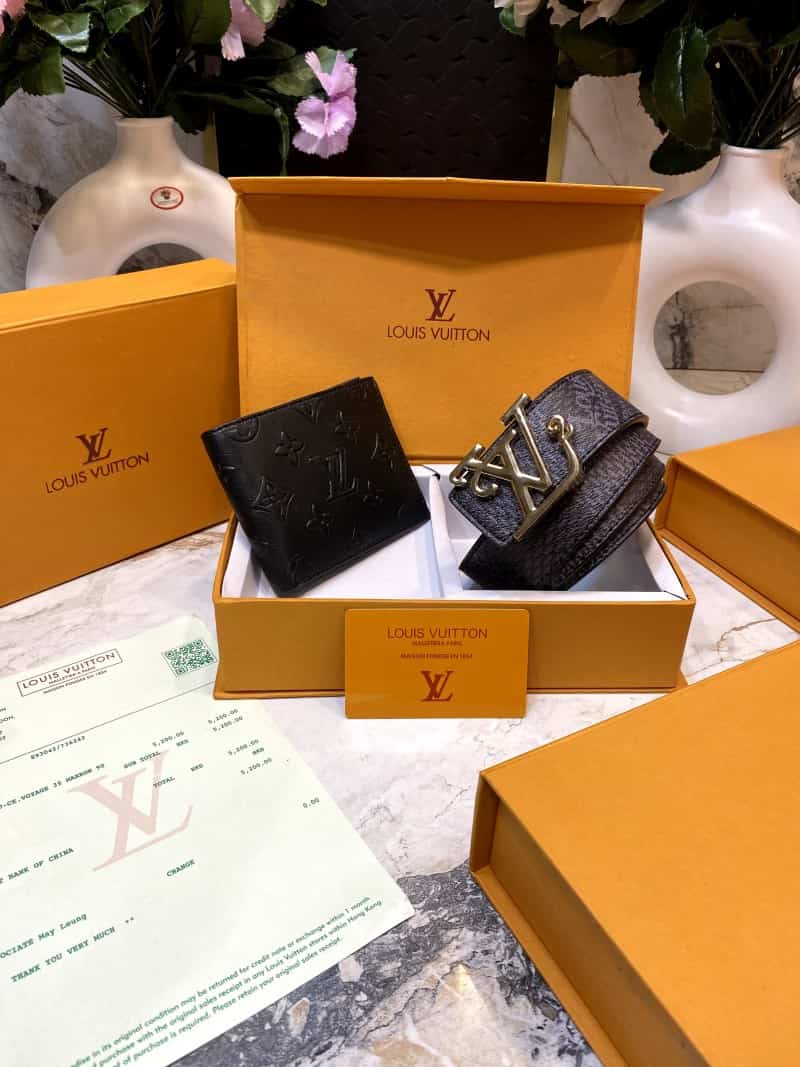 LOUI_S VUITTONN Premium Belt & wallet Combo C331