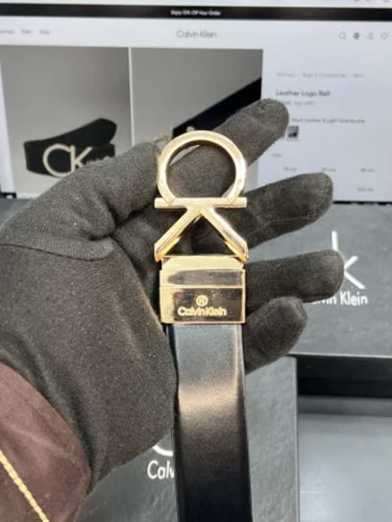 CK CALVI N KLEIN PREMIUM QUALITY IMPORTED REVERSIBLE BELT WITH OG box CK-505
