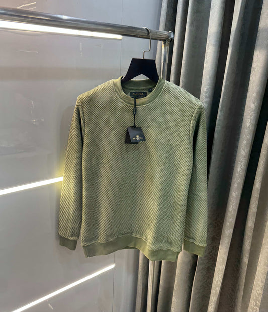 Mossim o Dutti Olive Imported Knitted Pull Over