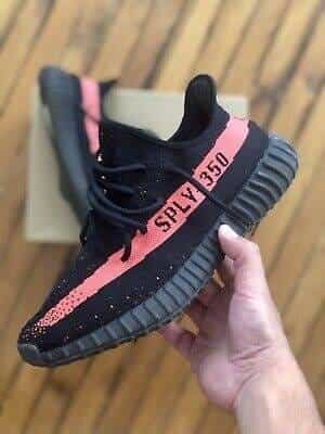 Adidas Yeezy Boost 350 v2 Core Black Red Semi UA with Full Accessories