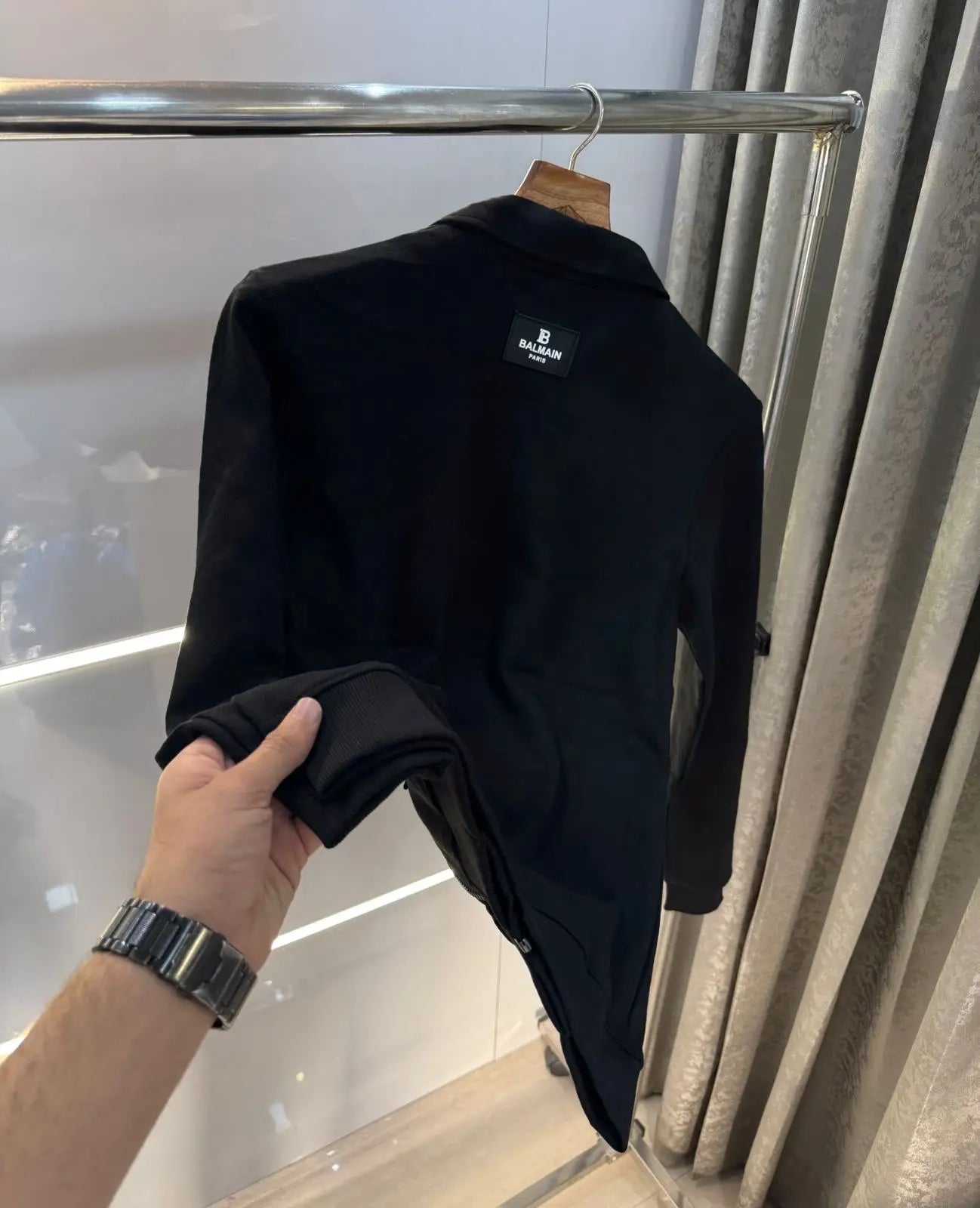 Balmai n Paris Black  Logo Imported  Jacket
