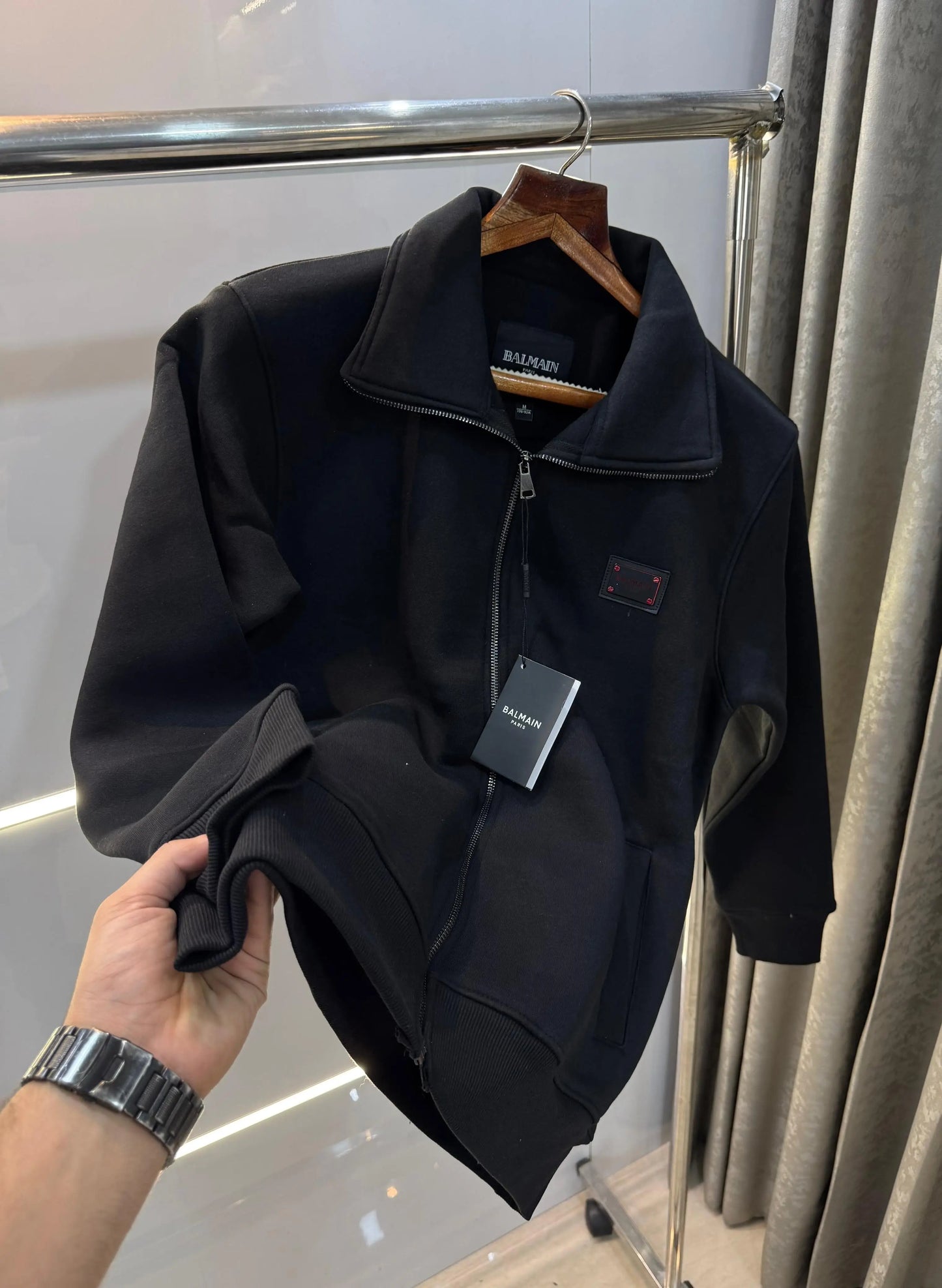 Balmai n Paris black red Logo Imported  Jacket