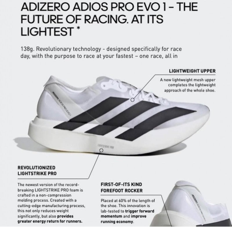 Adidas ADIZERO EVO SL CORE BLACK WHITE
