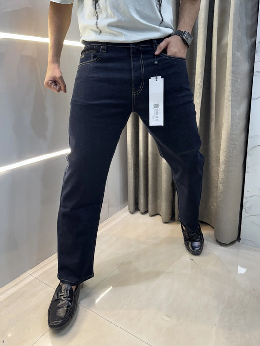 Arman i Exchang e patch Navy Blue Raw Wash Imported Denim