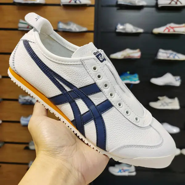 Onitsuka Tiger Mexico 66 Slip On Blue Orange Leather For Mens D-1922