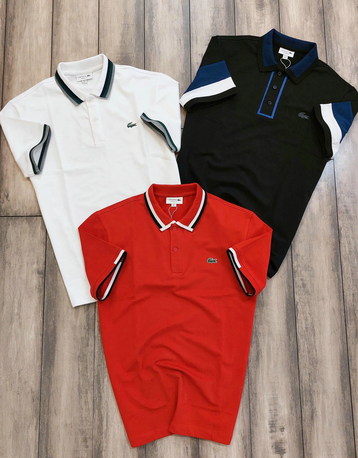 Lacost e Red Embroidery Logo Premium Polo T-Shirt