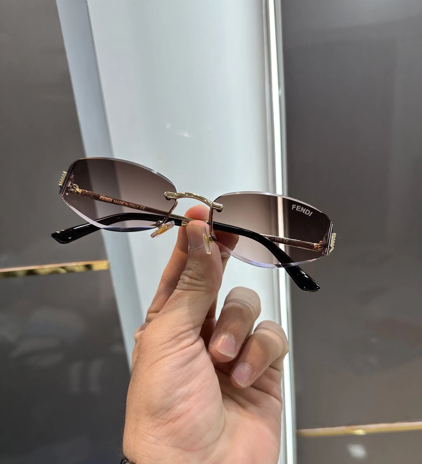 Fend i Designer Gold Brown Premium Shades 8865