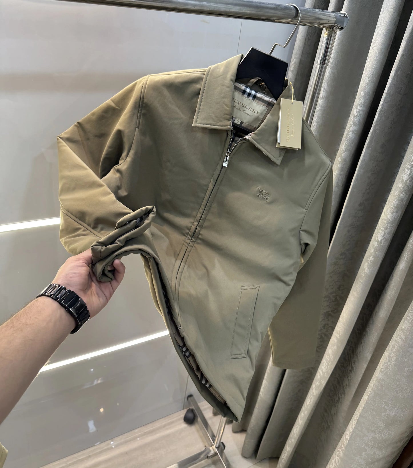 Burberr y Brown Imported Premium Bomber Jacket