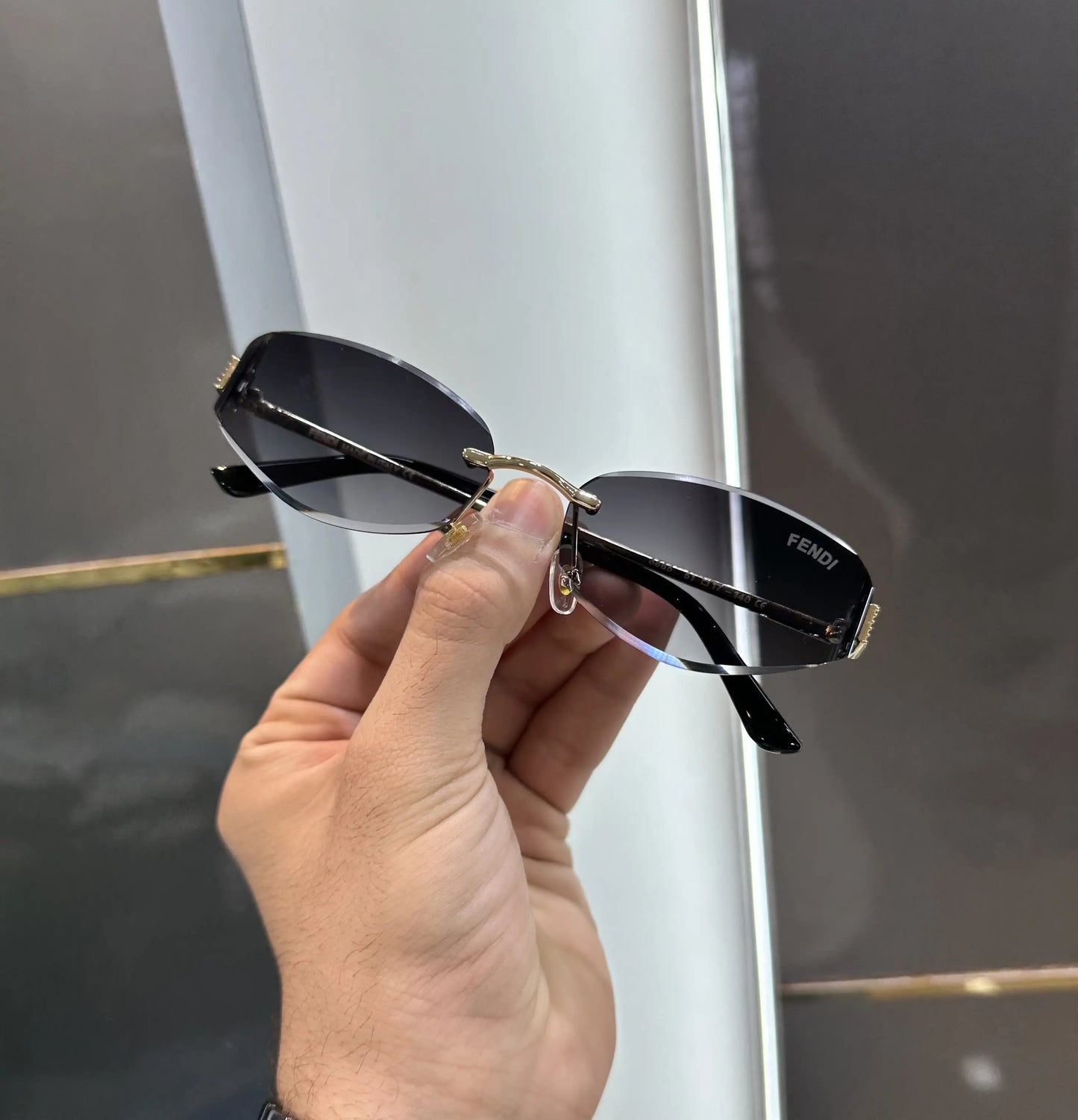 Fend i Gold Black Designer Premium Shades 8865