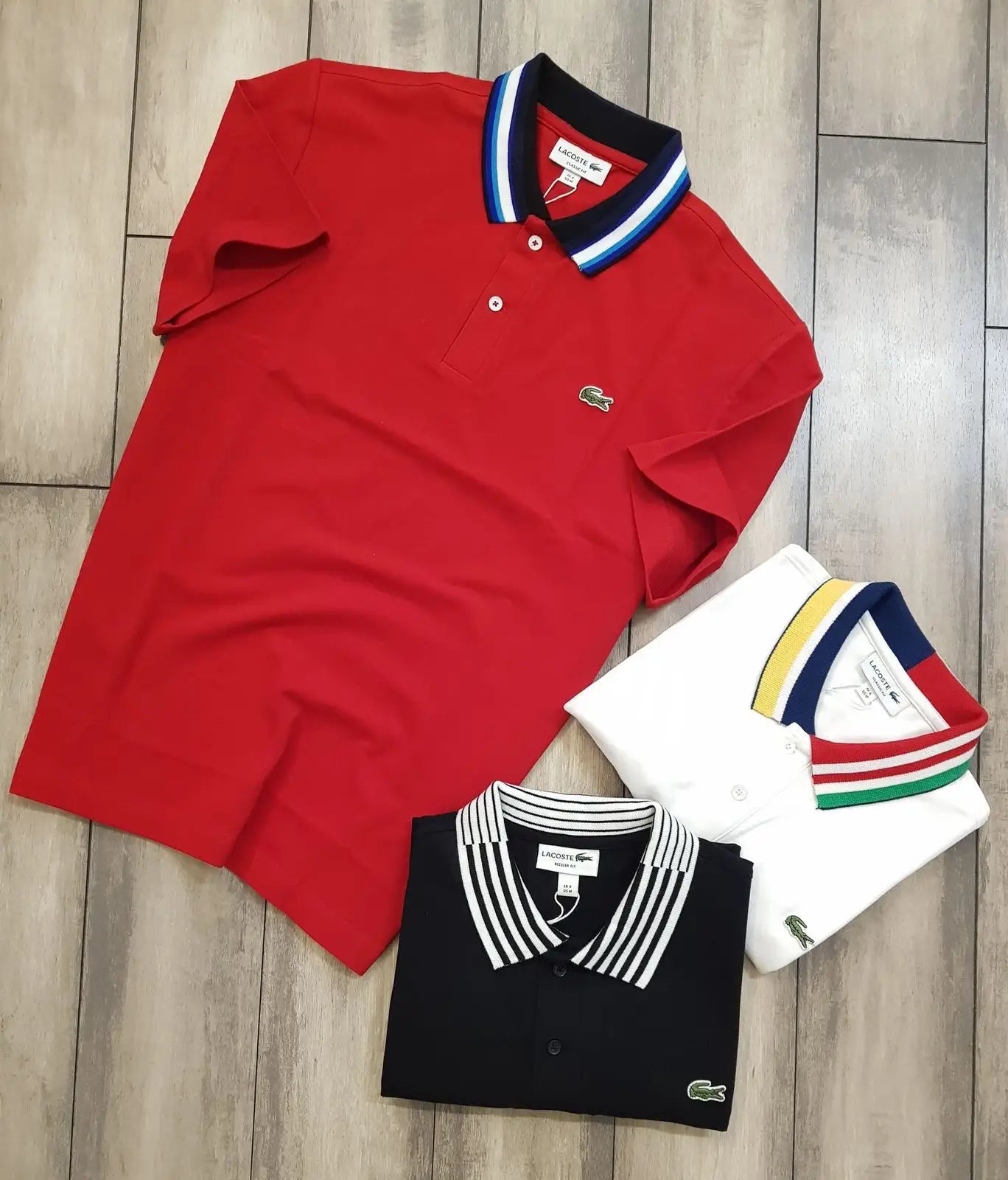 Lacost e Red Embroidery Logo Premium Polo T-Shirt