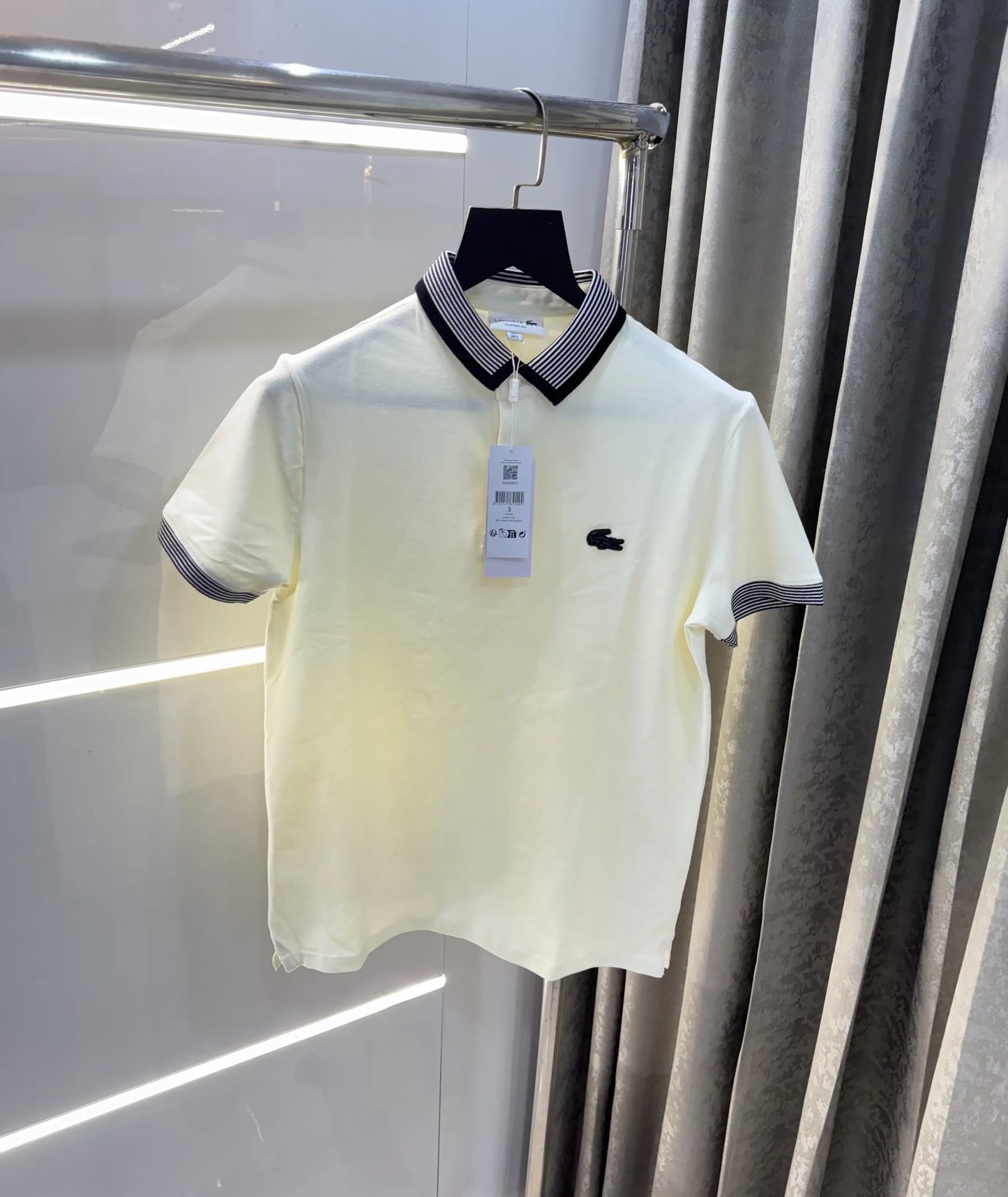 Lacost e Cream Embroidery Logo Premium Polo T-Shirt