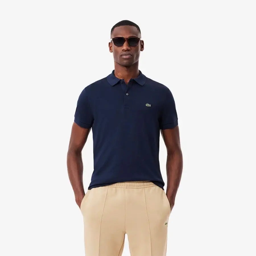 Lacost e Navy Blue Embroidery Logo Premium Polo T-Shirt