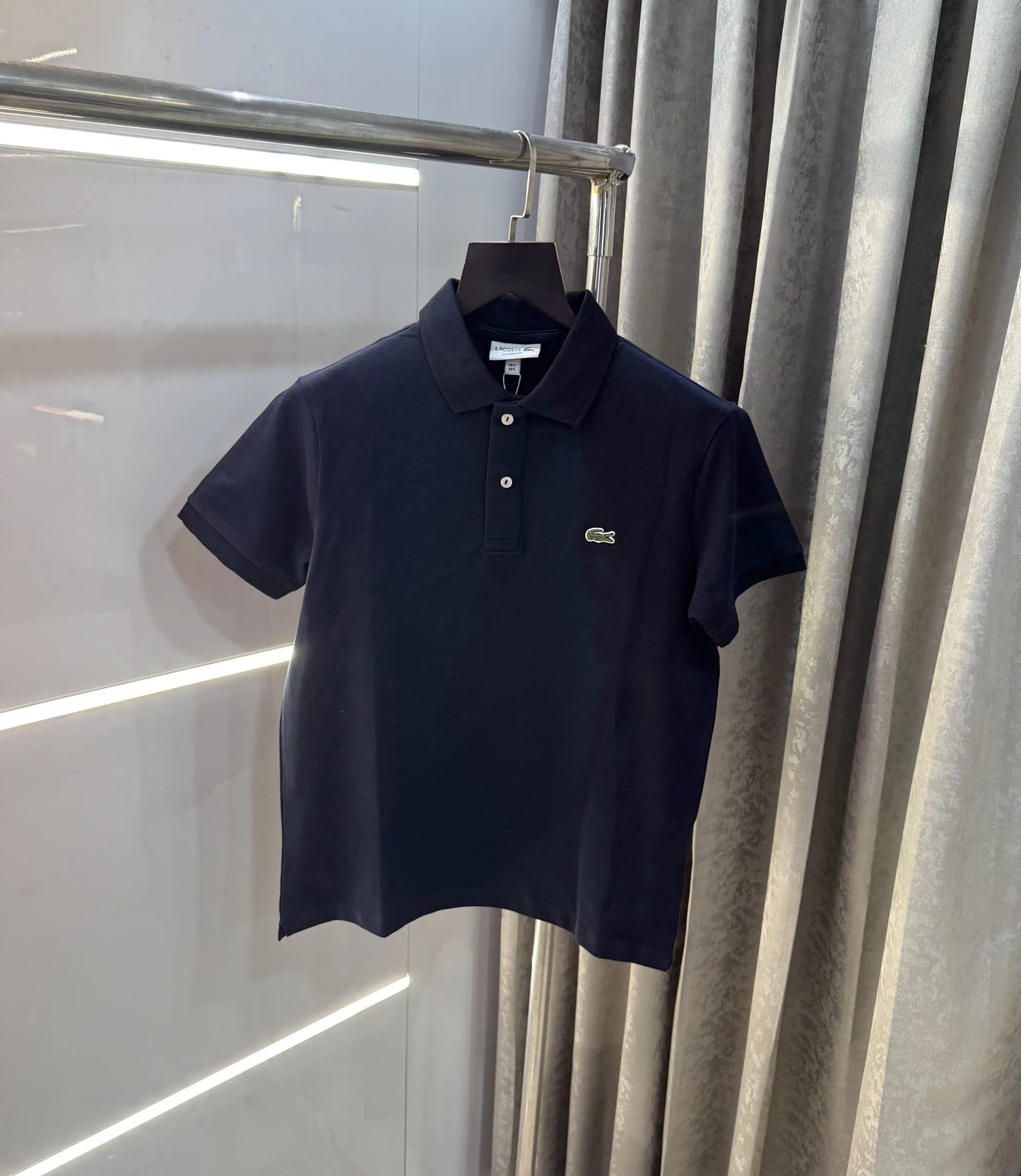Lacost e Navy Blue Embroidery Logo Premium Polo T-Shirt