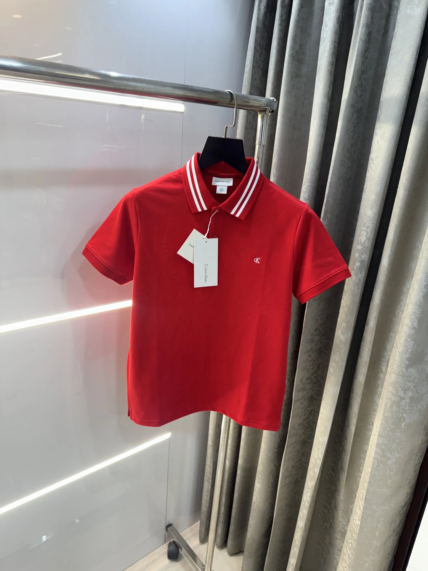 Calvin  Klein Red Embroidery Logo Premium Polo T-Shirt