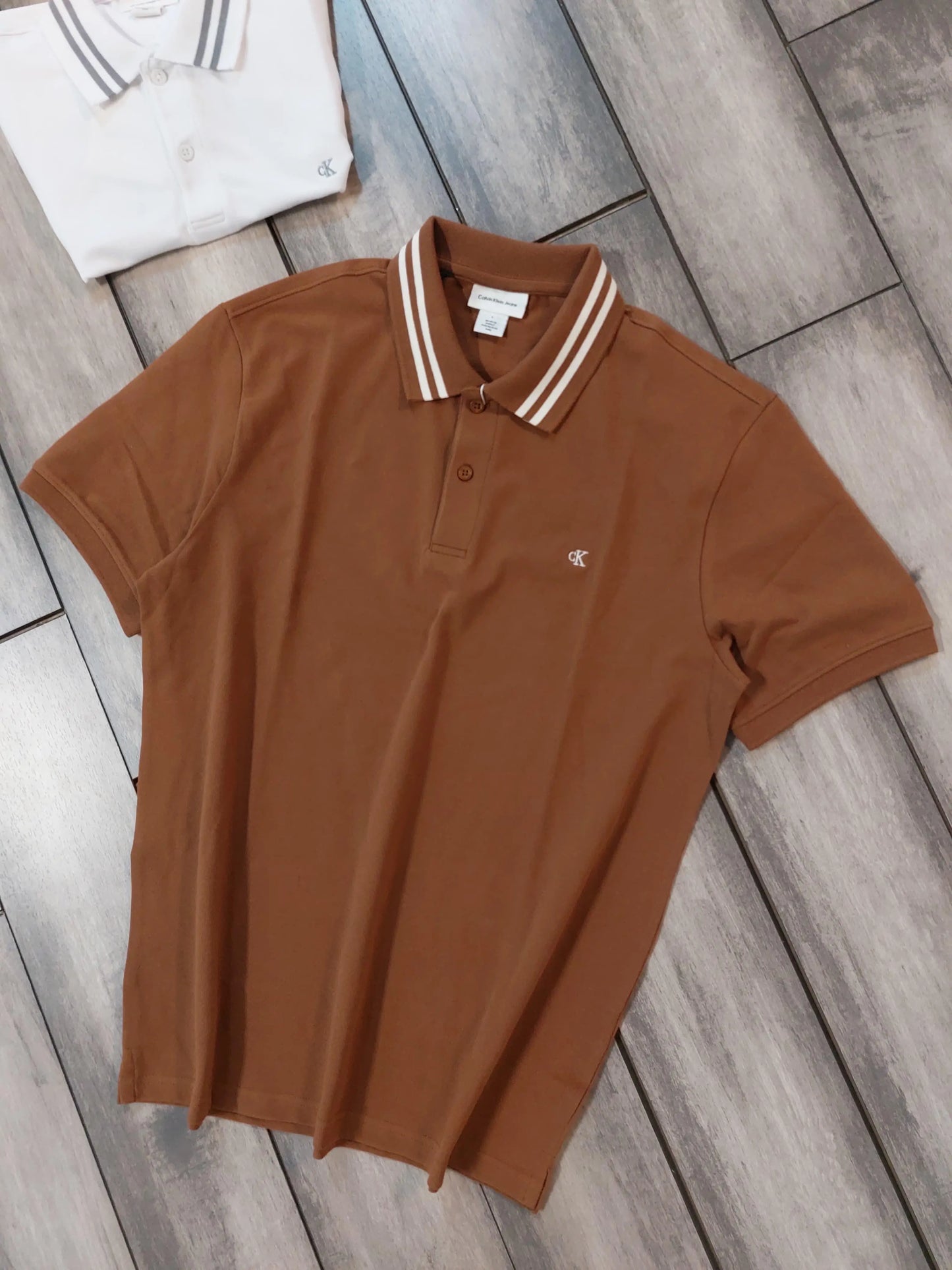 Calvin  Klein Brown Embroidery Logo Premium Polo T-Shirt