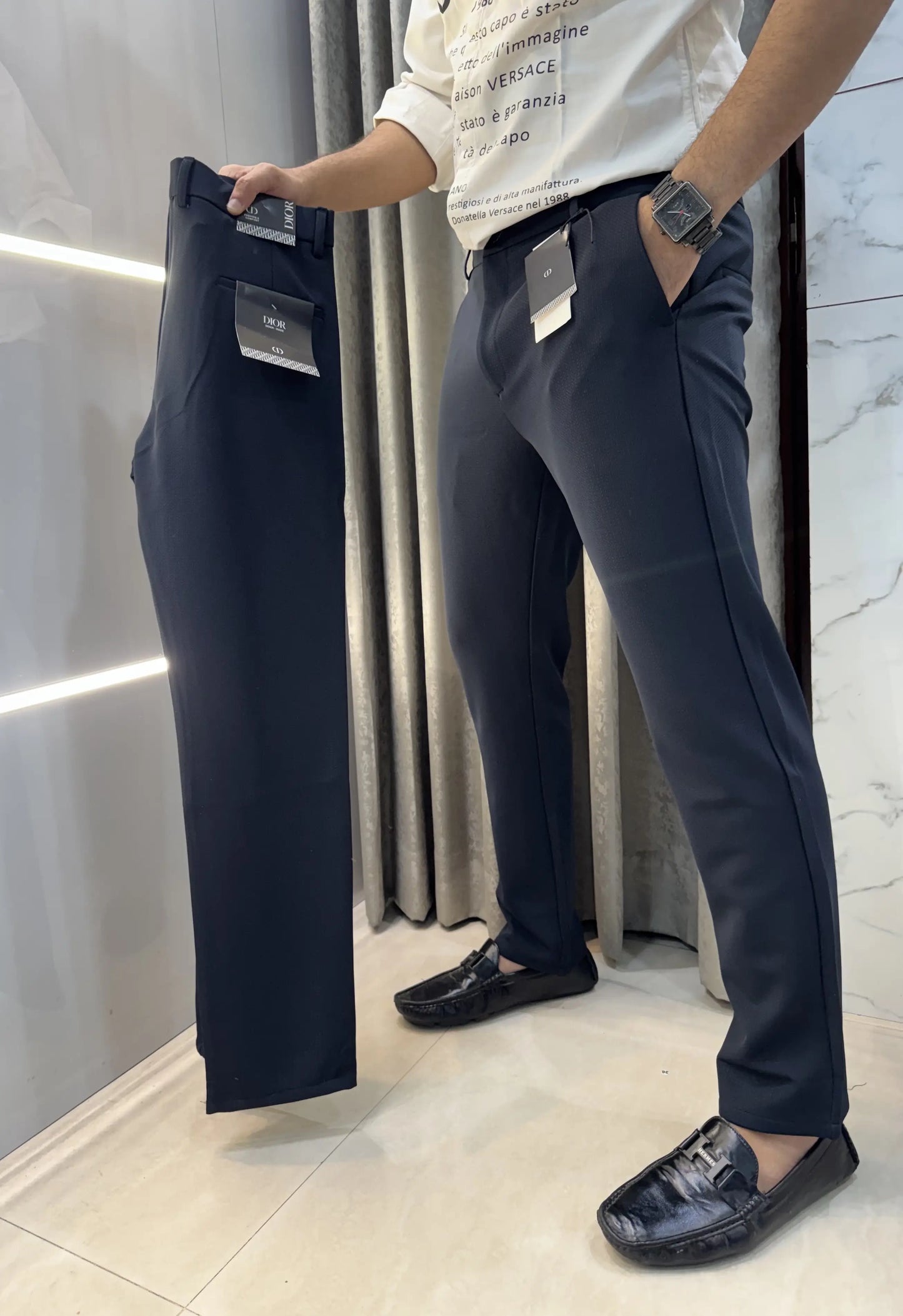 Christian Dio r Navy Blue Premium imported trouser