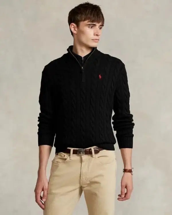 Ralph  Lauren Black Knitted Imported Pull Over