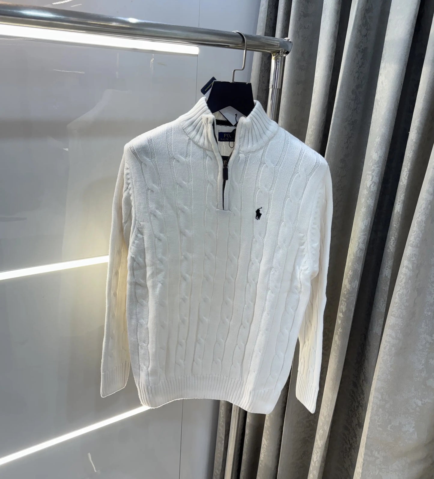 Ralph  Lauren White Knitted Imported Pull Over